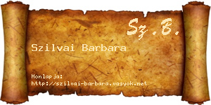 Szilvai Barbara névjegykártya