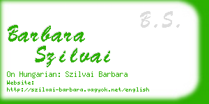 barbara szilvai business card